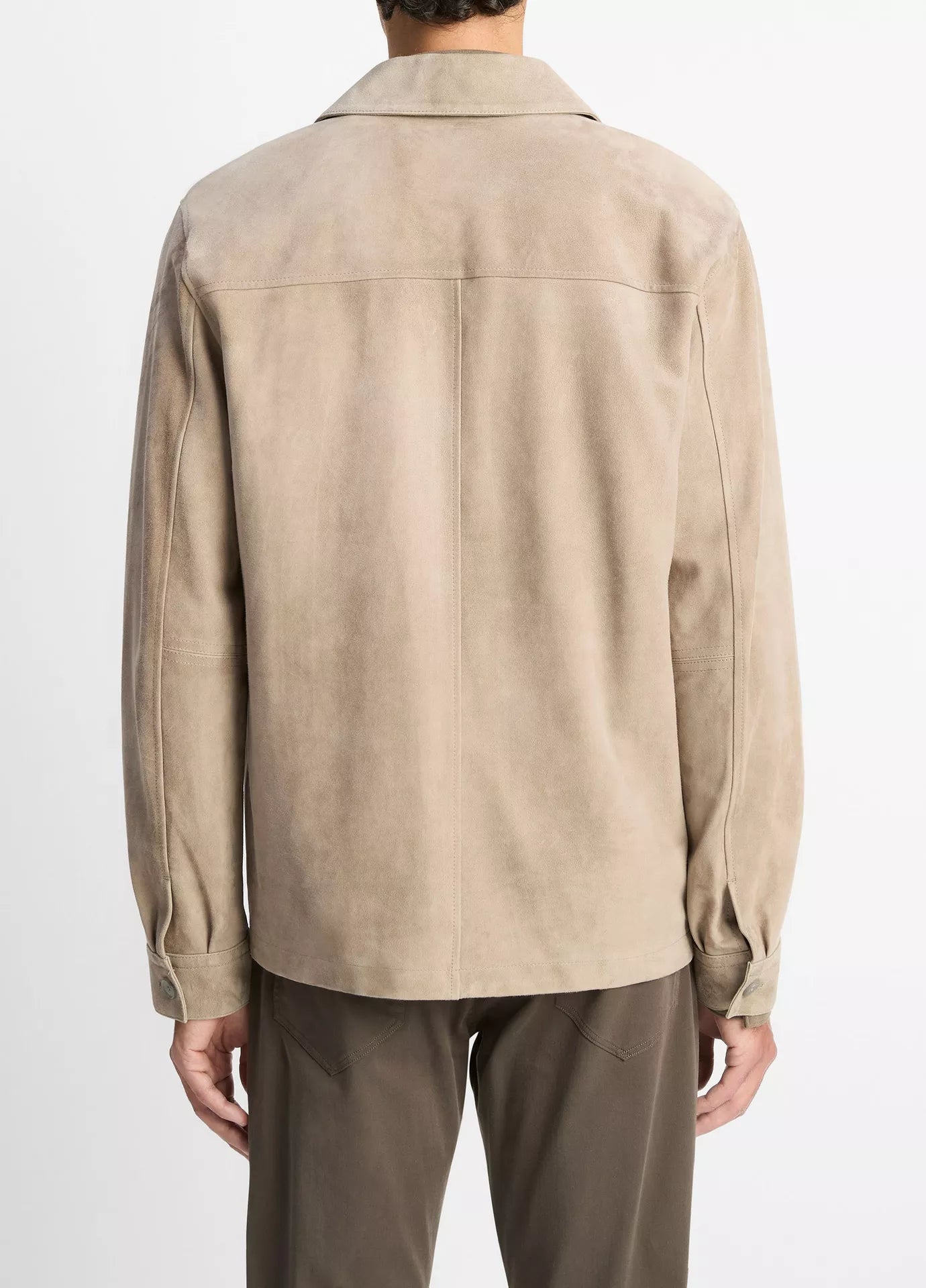 Vince Suede Shirt Jacket Putty