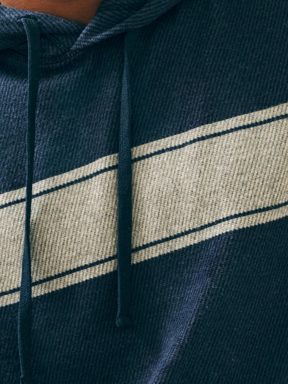 Faherty Legend Surf Stripe Sweater Hoodie Navy Surf Stripe