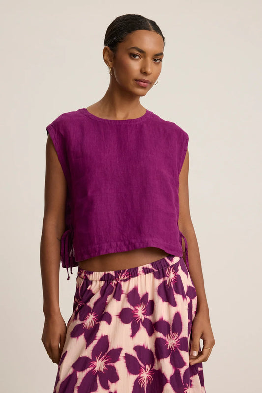 Velvet Tavia Linen Sleeveless Top Grapes