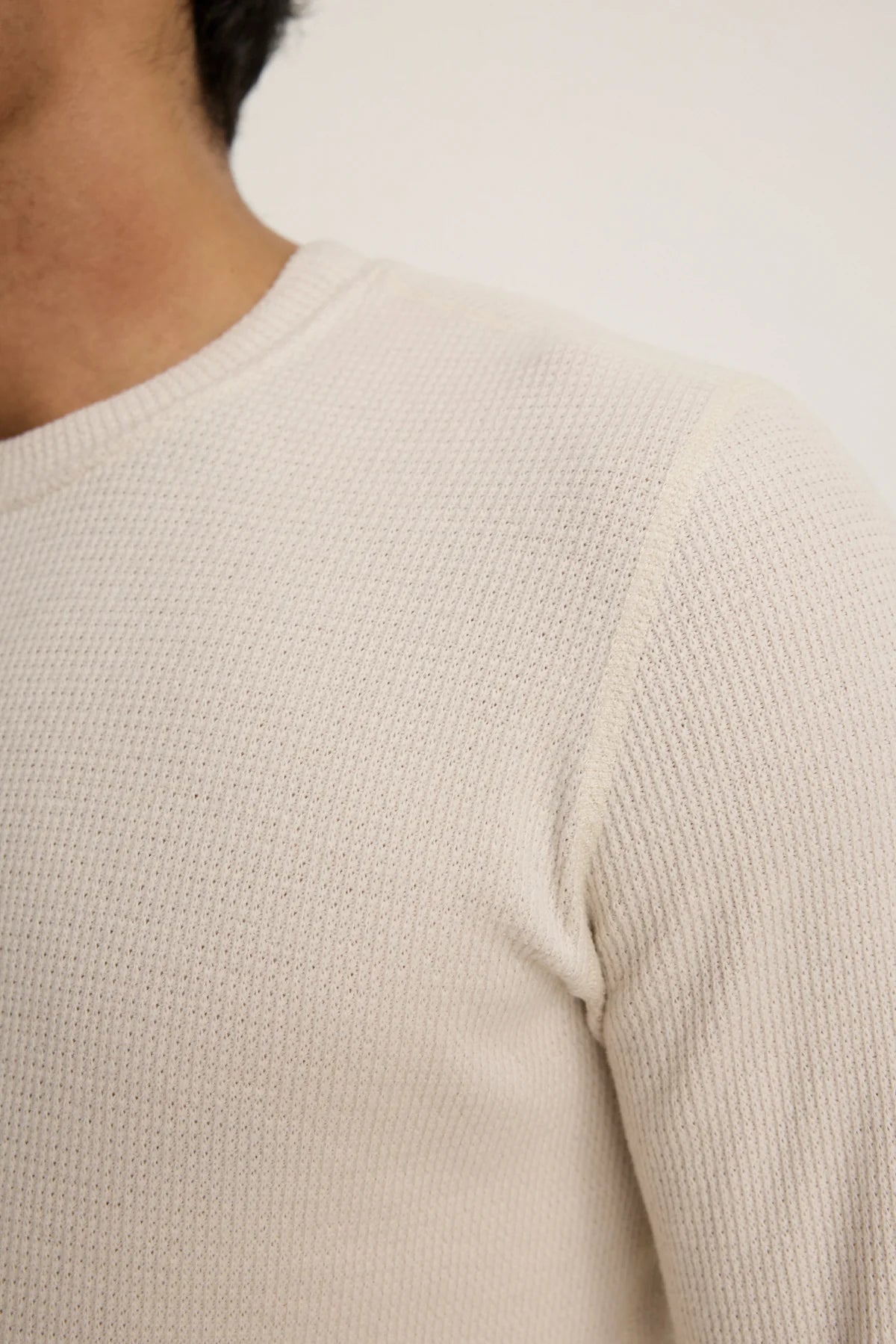Velvet Tobias Waffle LS T Shirt Ecru