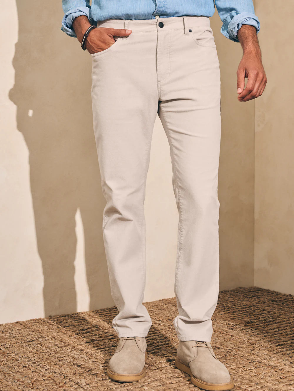 Faherty Stretch Corduroy 5 Pocket Winter Tundra