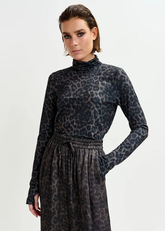 Essentiel Antwerp Isperenza Printed Turtleneck Black