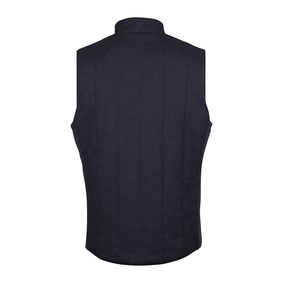 Stenstroms Hybrid Wood Rib Knit Vest Charcoal 370