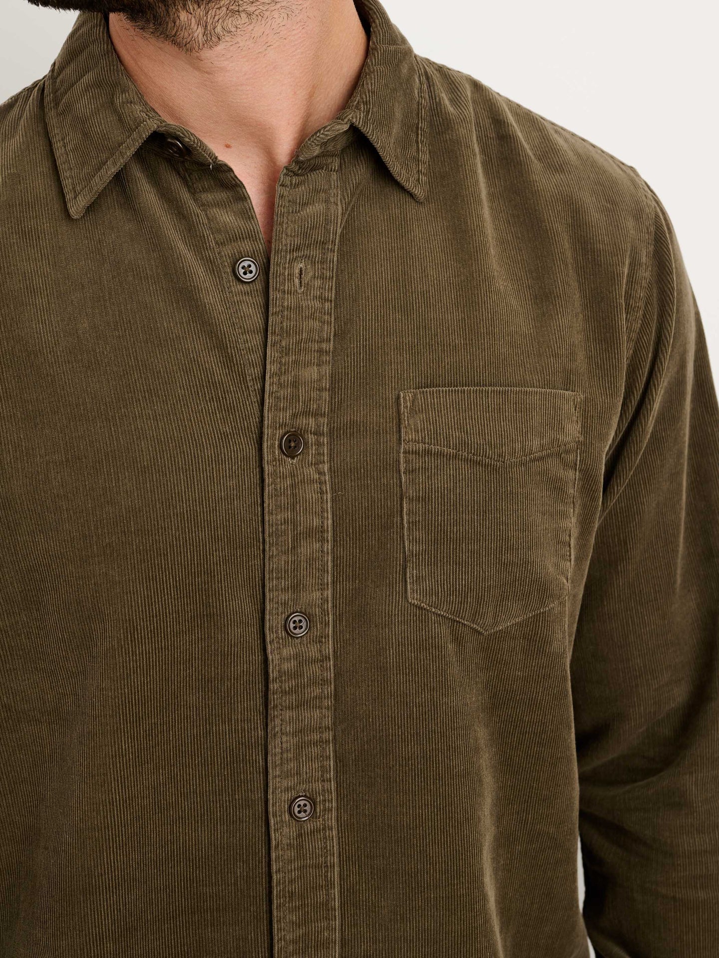 Alex Mill Fine Wale Cord Mill Shirt Military Olive