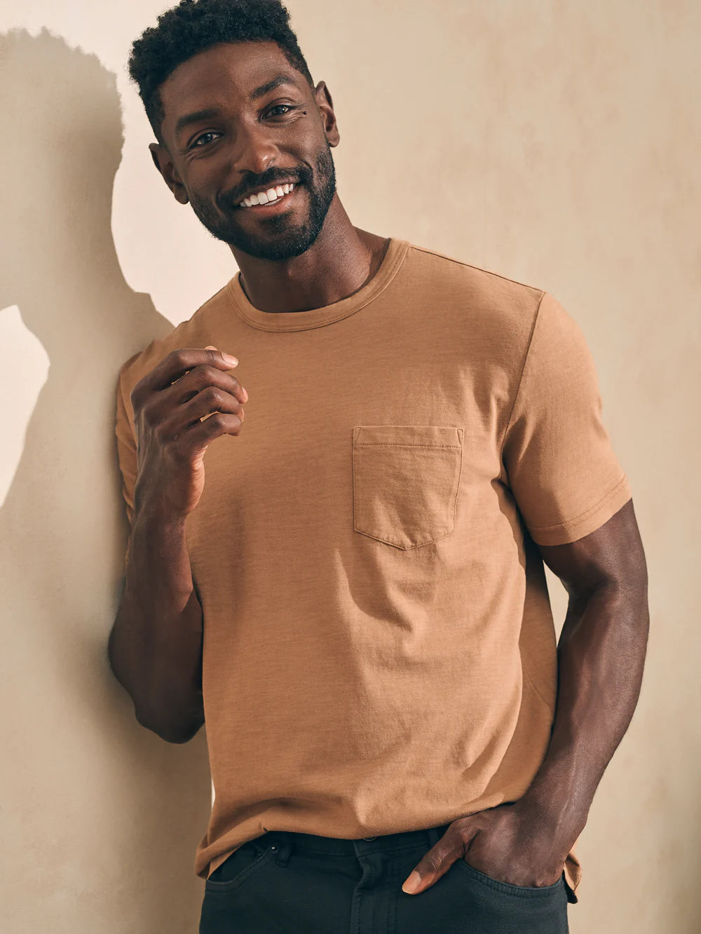 Faherty Sunwashed Pocket Tee Walnut