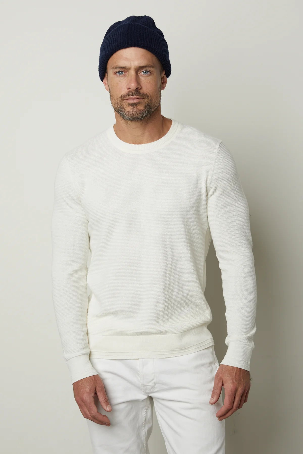 Velvet Walter LS Waffle Crewneck Ecru