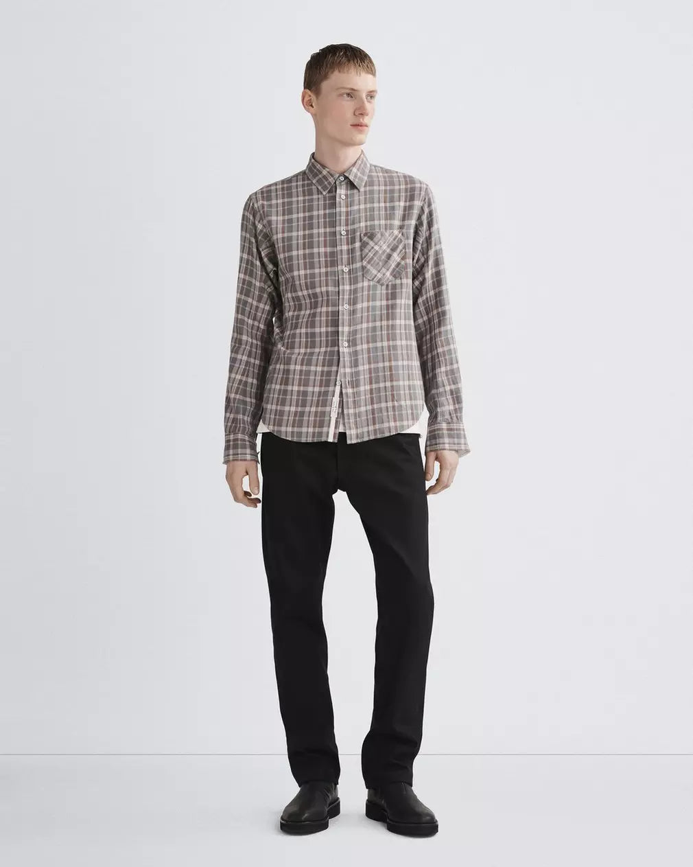 Rag & Bone Fit 2 Yokohama Plaid Shirt Stone Plaid