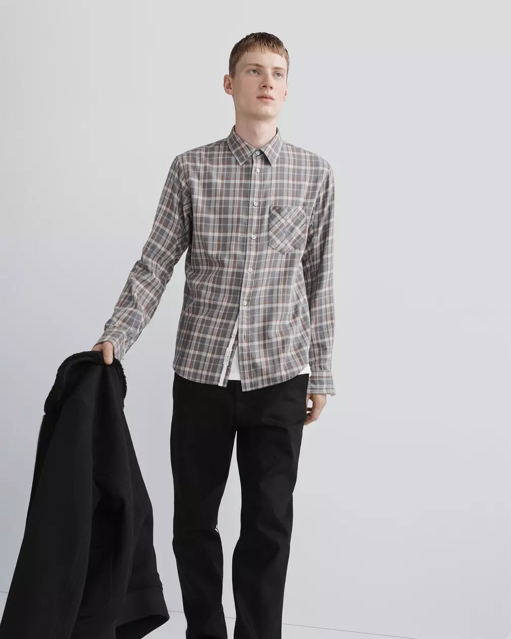 Rag & Bone Fit 2 Yokohama Plaid Shirt Stone Plaid