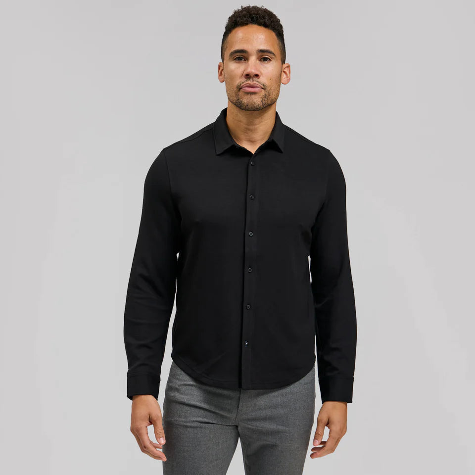 Rye 51 The Axel Sand Washed Button Down Black
