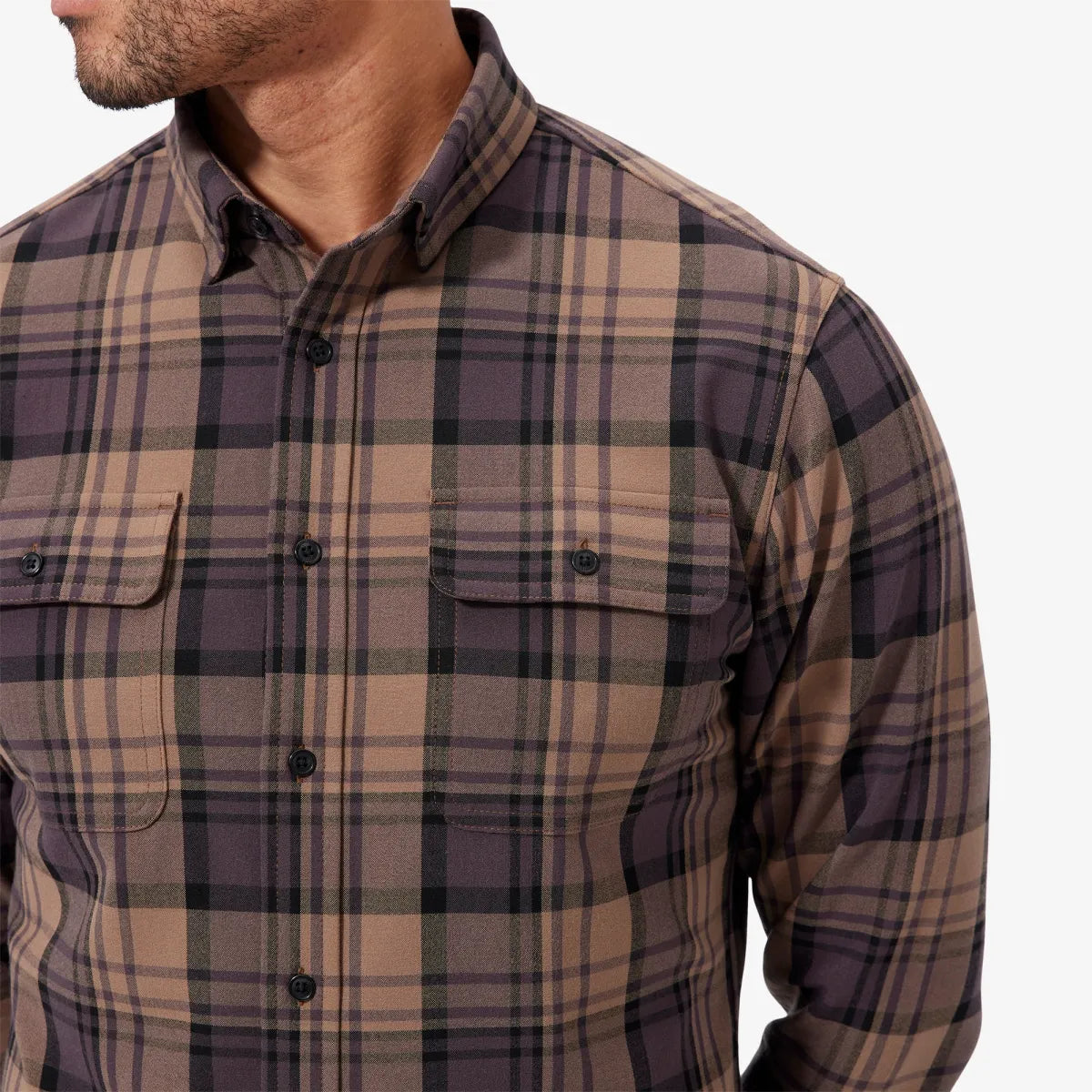 Mizzen + Main Upstate Flannel Caribou Brown Plaid