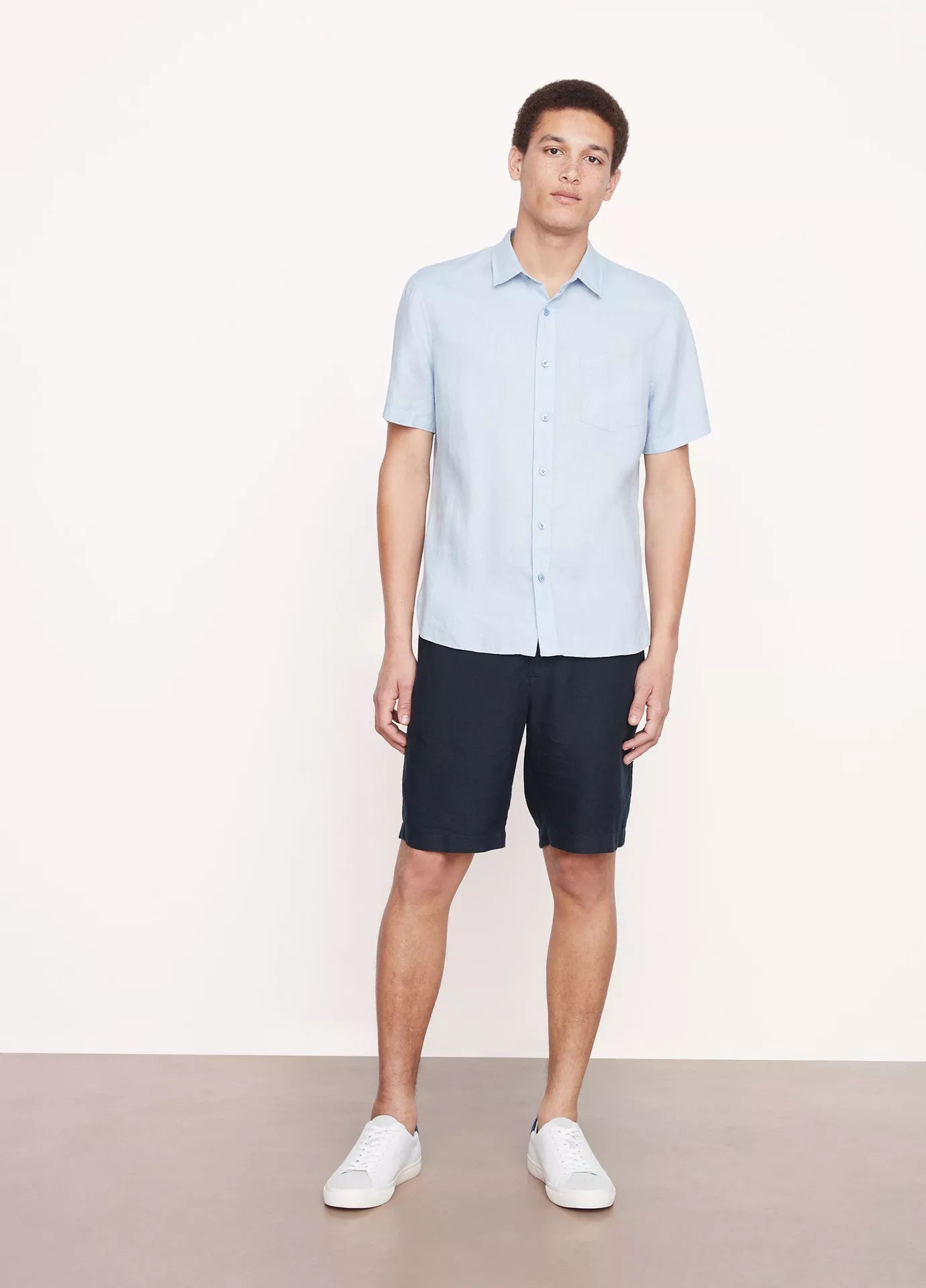Vince SS Linen Oxford Blue