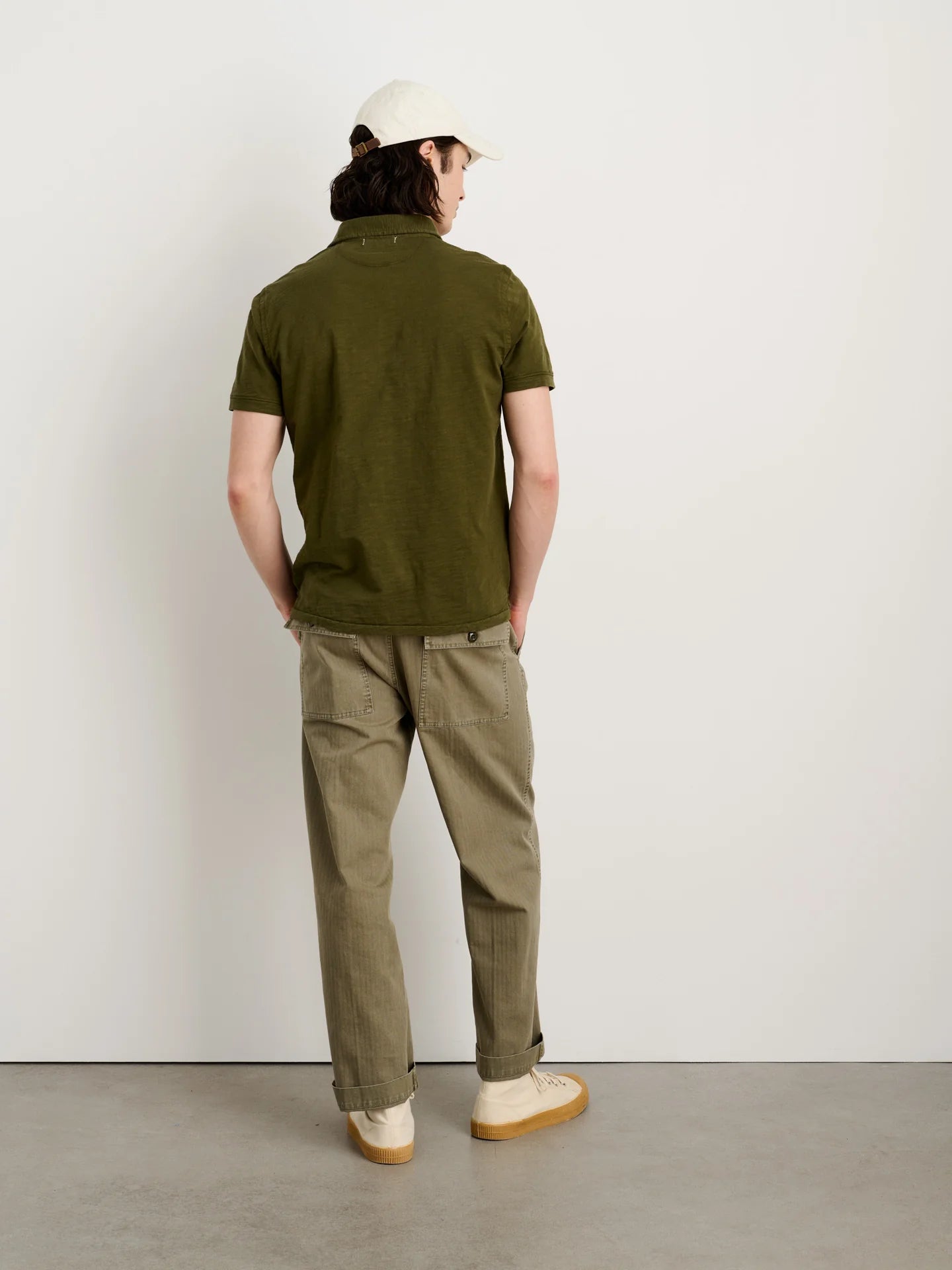 Alex Mill Standard Polo Slub Cotton Deep Olive