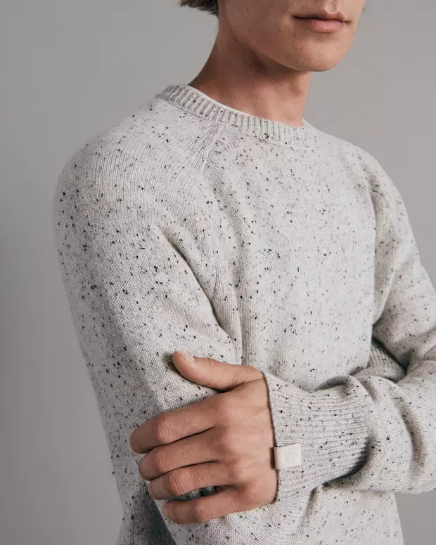 Rag & Bone Harlow Donegal Cashmere Blend Crew Grey Multi