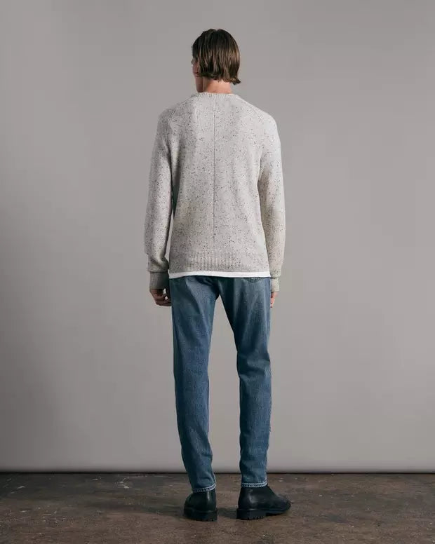 Rag & Bone Harlow Donegal Cashmere Blend Crew Grey Multi