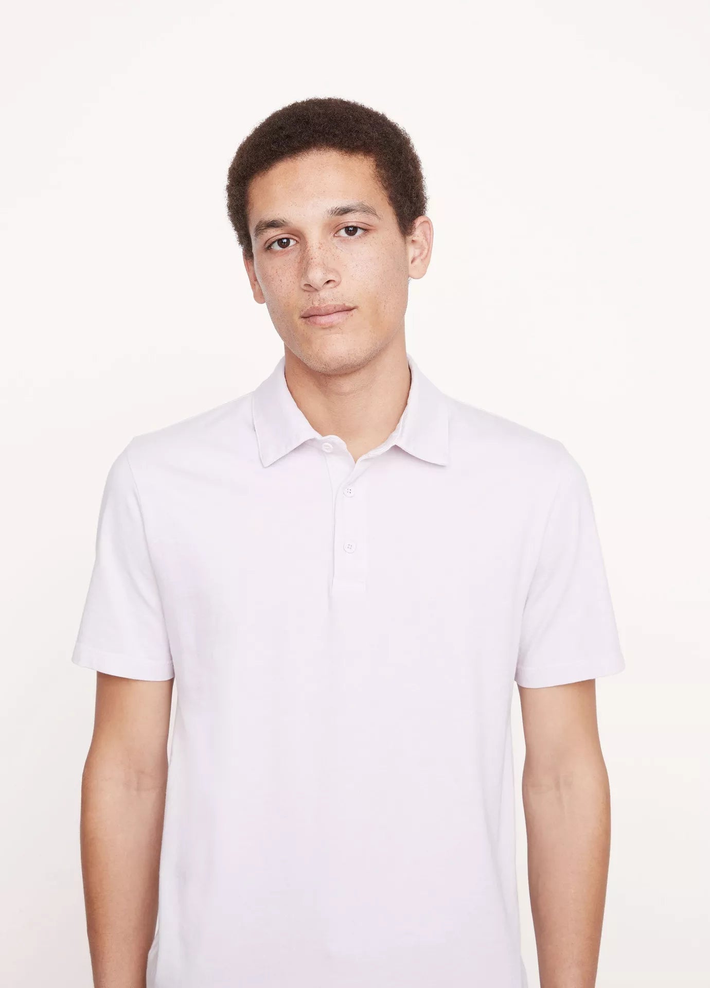 Vince Garment Dye SS Polo Washed Rose