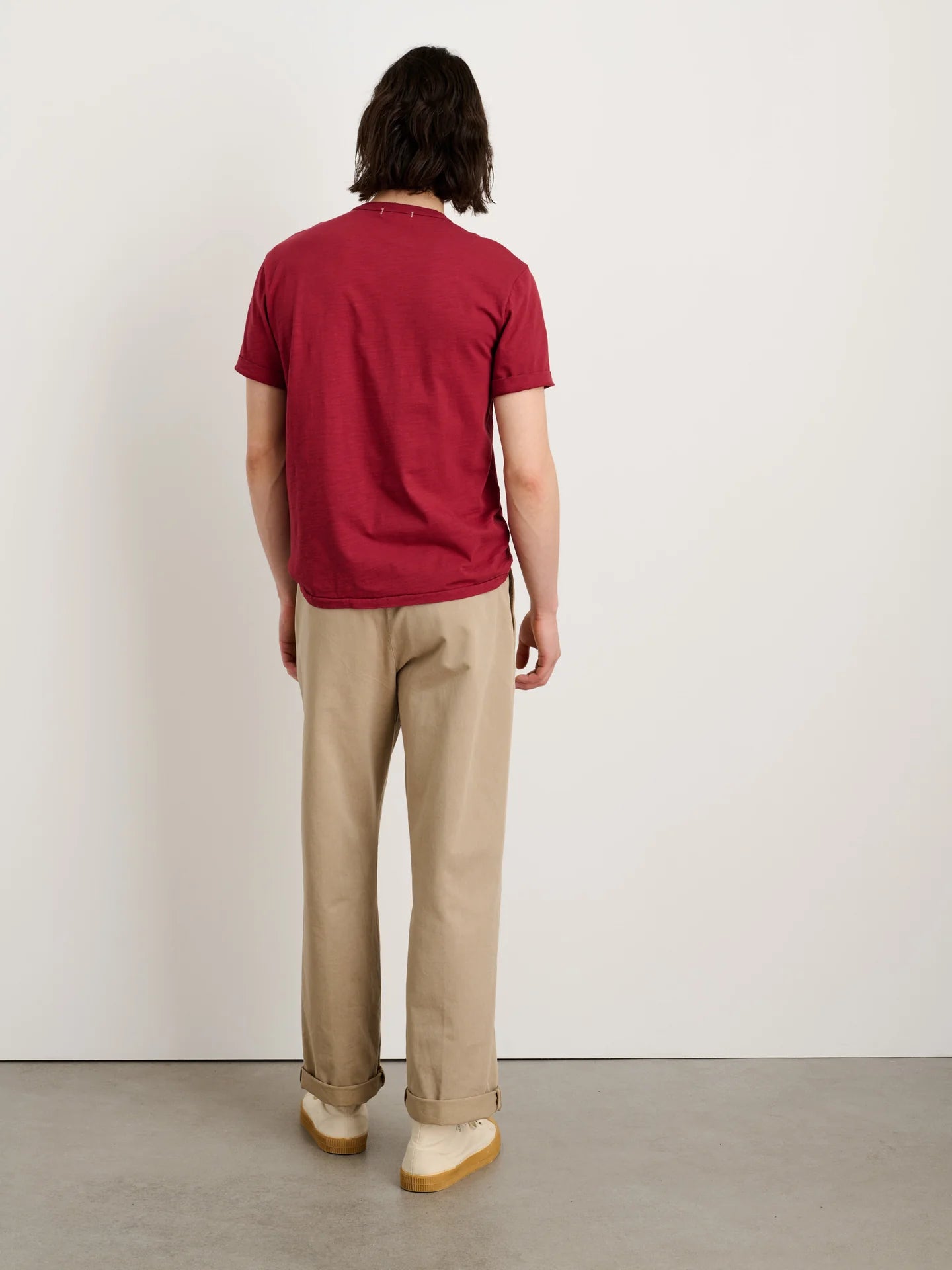 Alex Mill Standard T Shirt in Slub Cotton Fire Brick