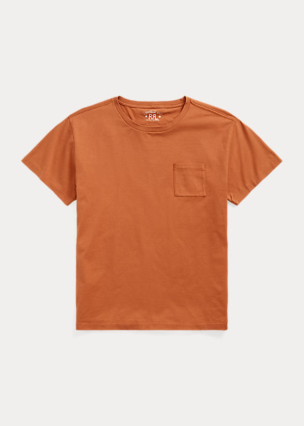 RRL SS Garment Dyed Crew T Orange
