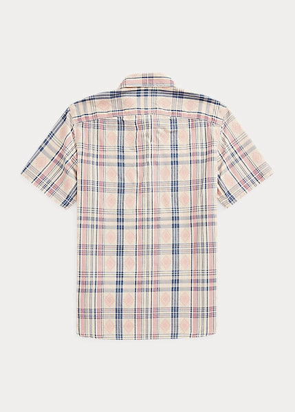 RRL SS Cotton Madras Flaid Farrell Shirt Blue/Multi