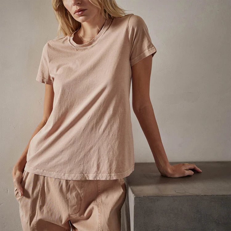 James Perse Vintage Little Boy Tee Wht Peach Pigment