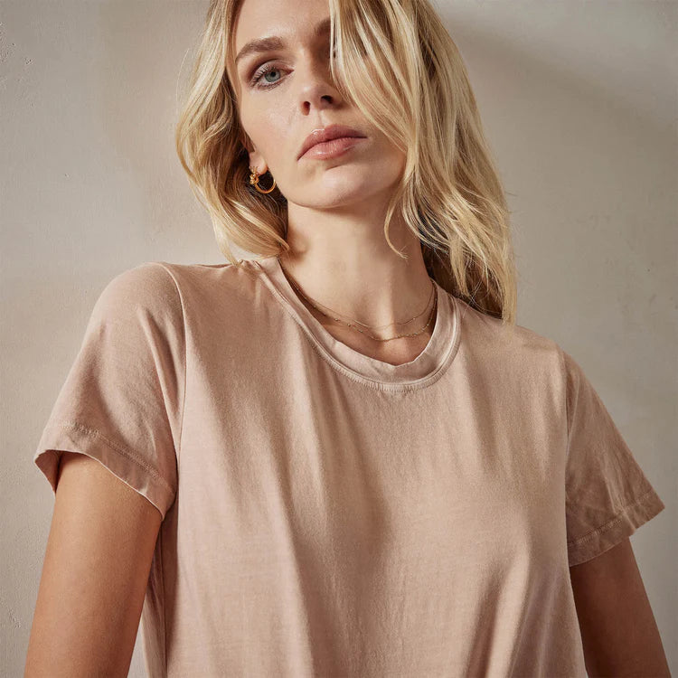 James Perse Vintage Little Boy Tee Wht Peach Pigment