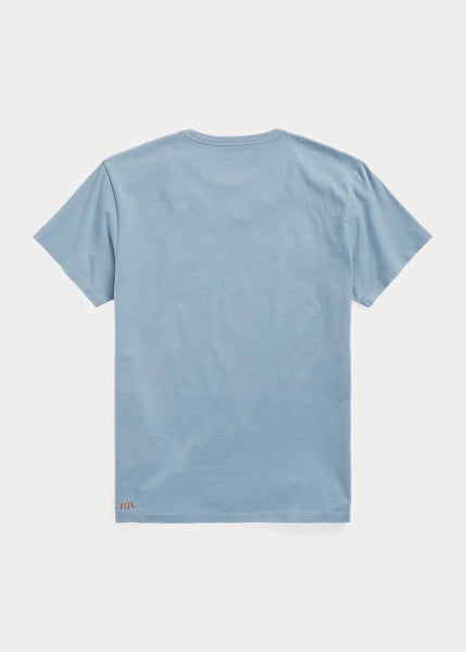RRL SS Garment Dyed Crew T Slate Blue