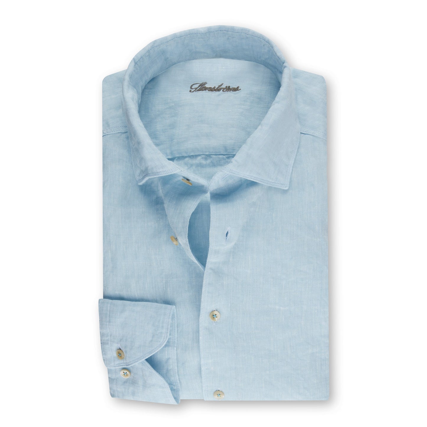 Stenstroms Fitted Sport Lt Teal Linen LS Shirt