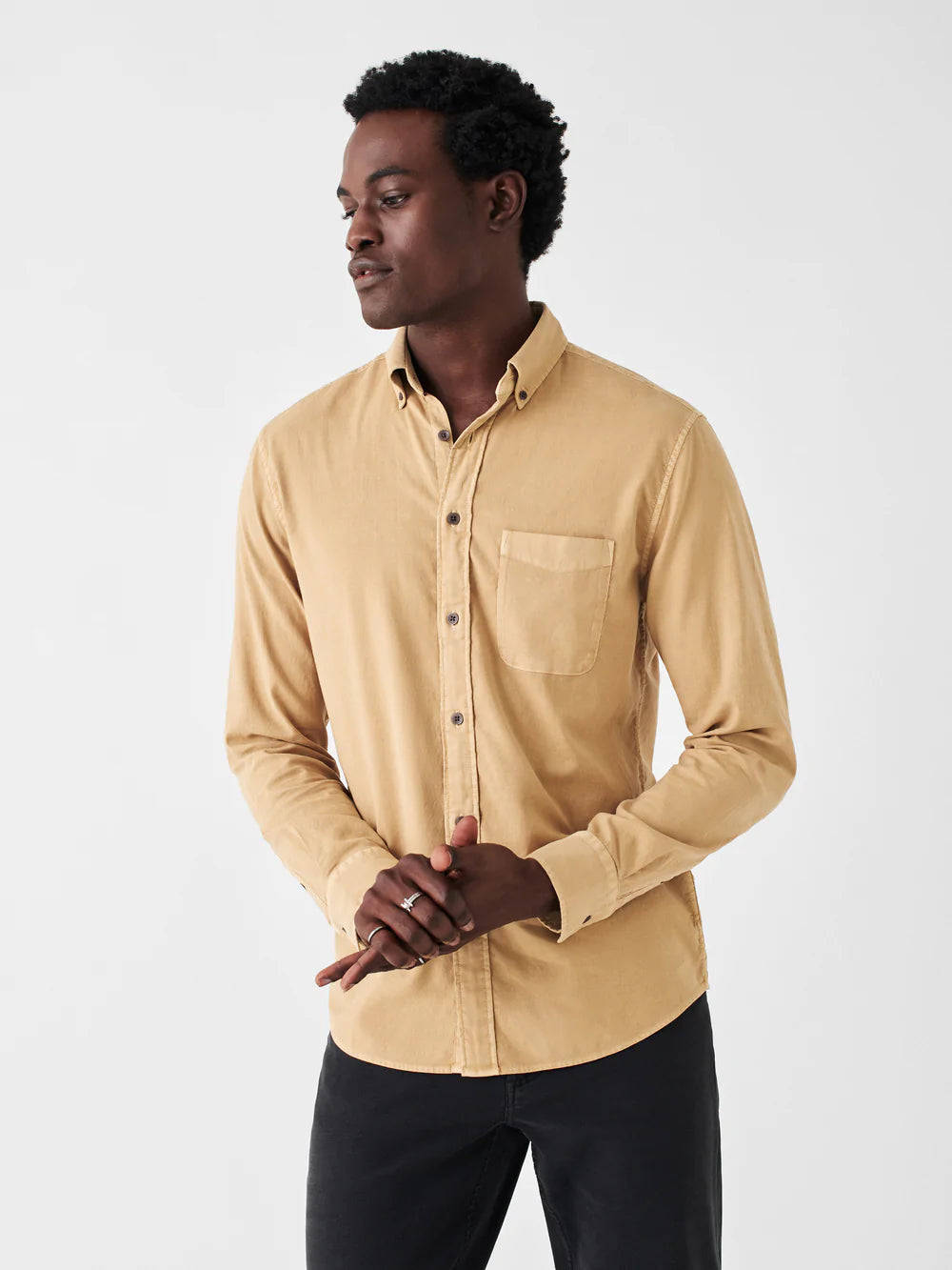 Faherty Sunwashed Stretch Oxford Washed Khaki