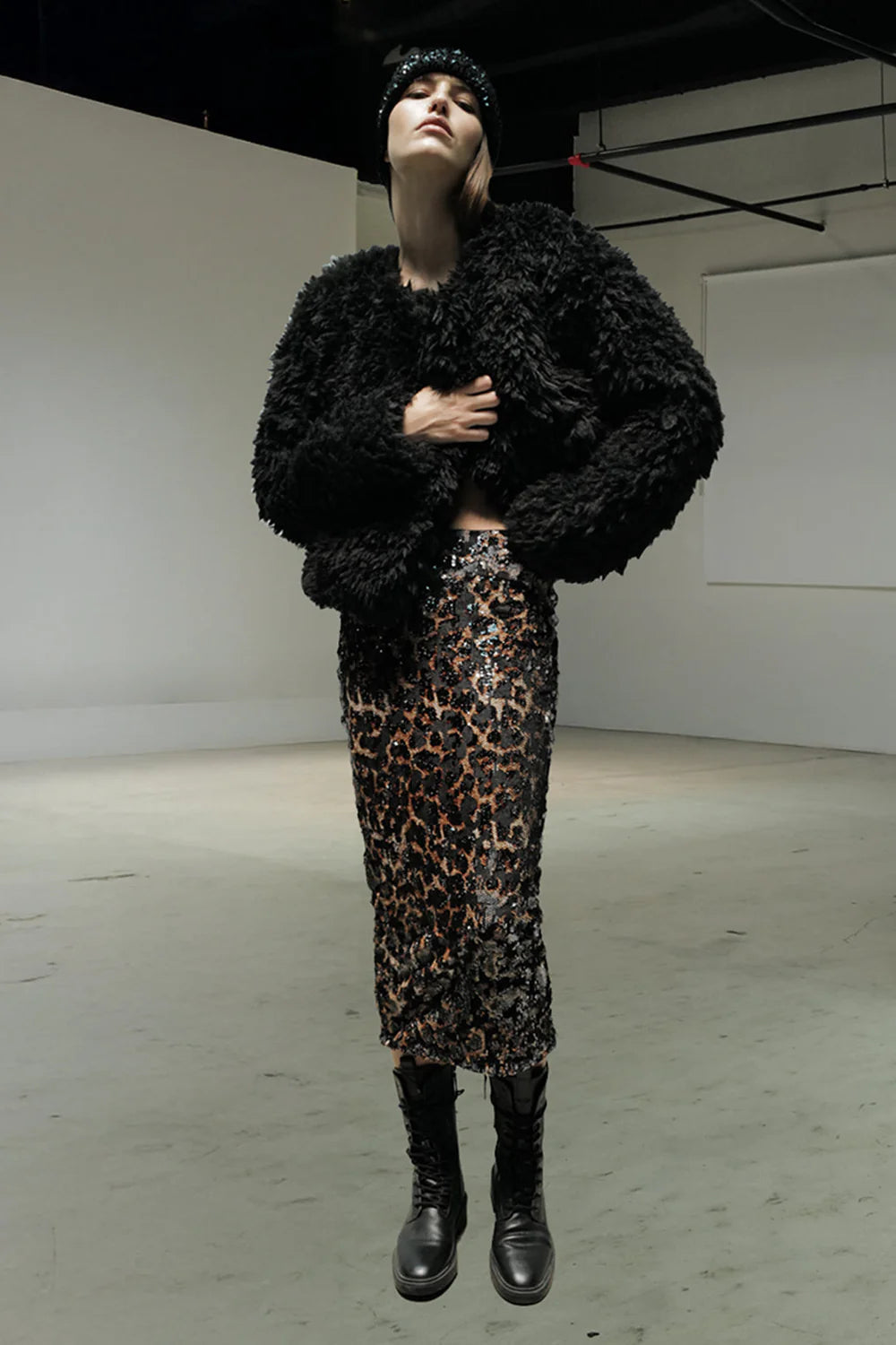 Le Superbe 3D Leopard Liza Skirt