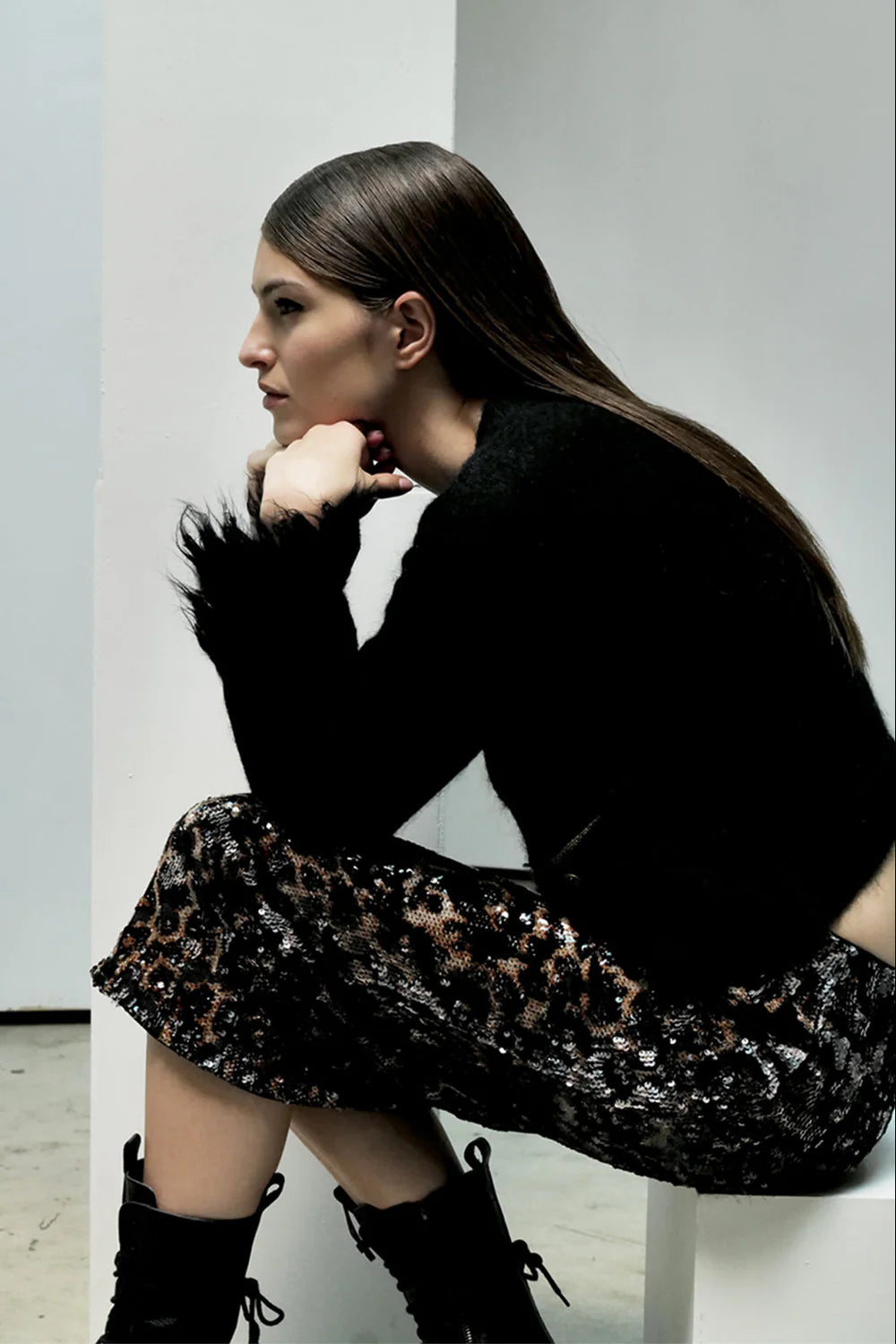 Le Superbe 3D Leopard Liza Skirt