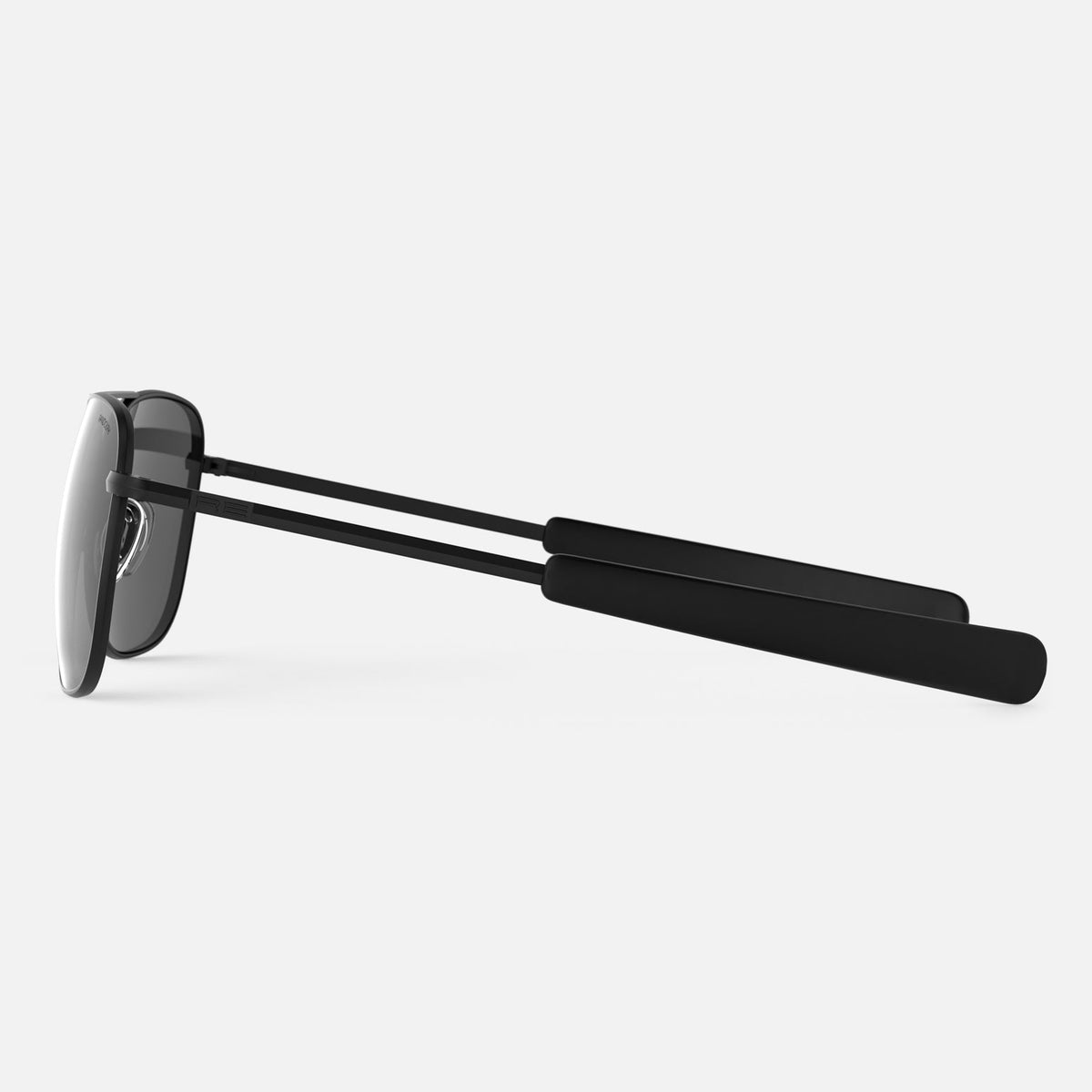 Randolph Aviator Military Special Edition sunglasses in matte black, side profile view