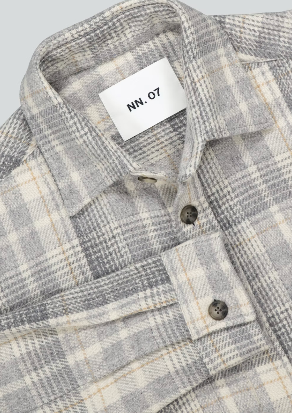 NN07 Frode Flannel Overshirt Grey Check