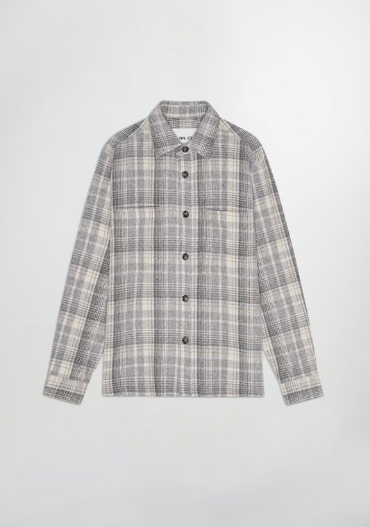 NN07 Frode Flannel Overshirt Grey Check