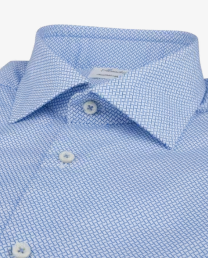 Stenstroms Fitted Dress Shirt Blue Pattern