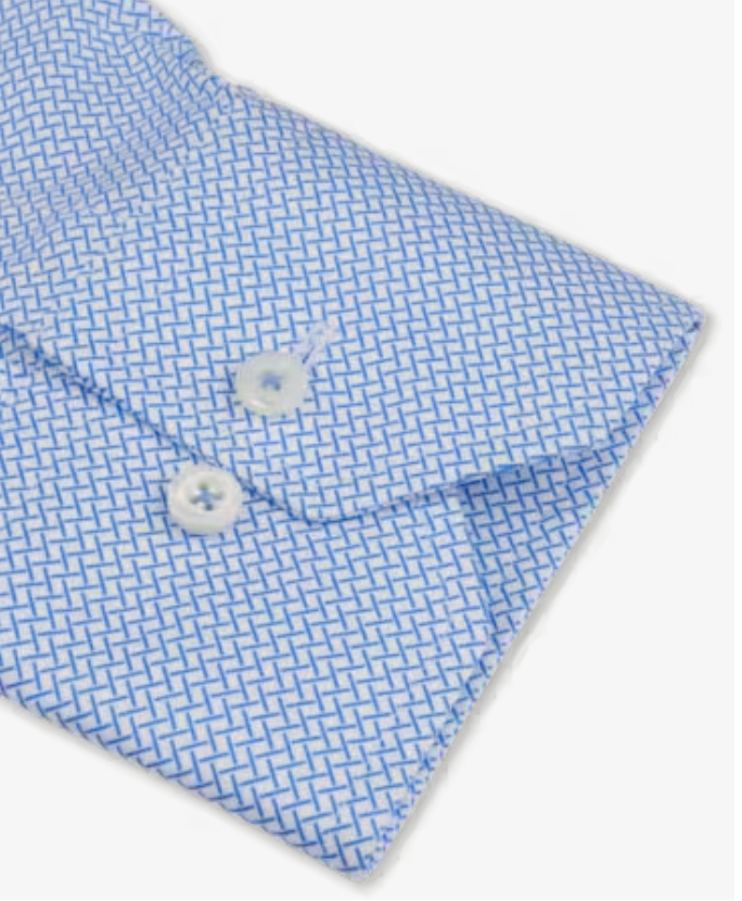 Stenstroms Fitted Dress Shirt Blue Pattern