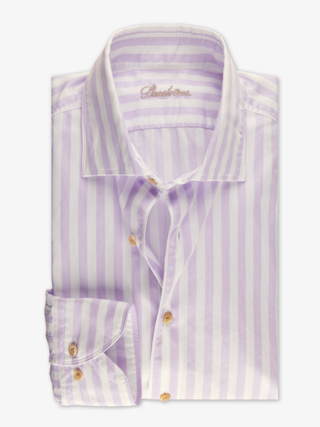 Stenstroms Fitted Dress Shirt Lavendar Stripe