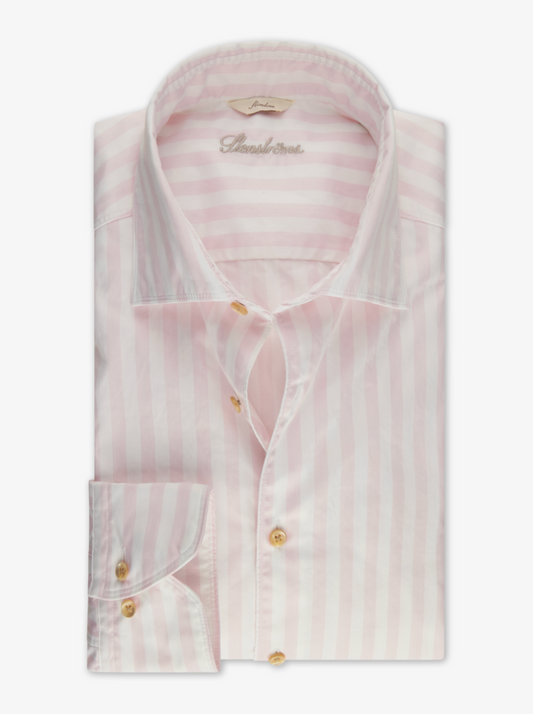 Stenstroms Fitted Dress Shirt Pink Stripe
