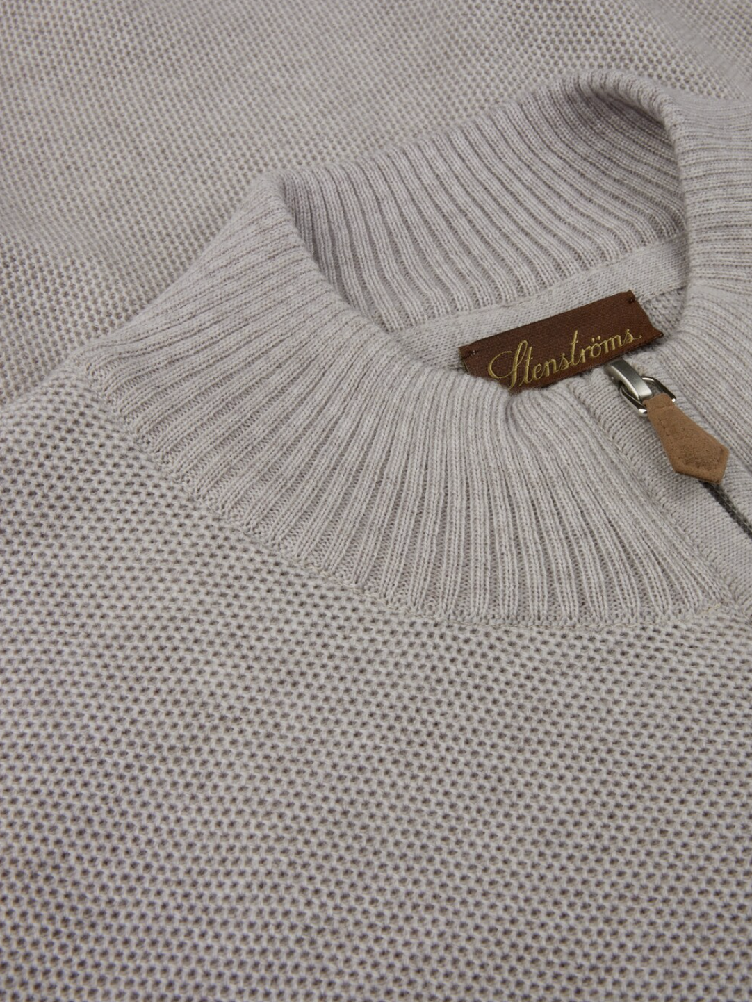 Stenstroms Textured Zip Merino Tan