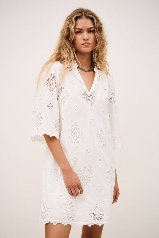ba&sh Malo Lace Dress Ecru