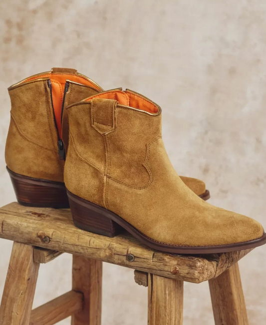 Penelope Chilvers Cassidy Suede Cowboy Boot Tan