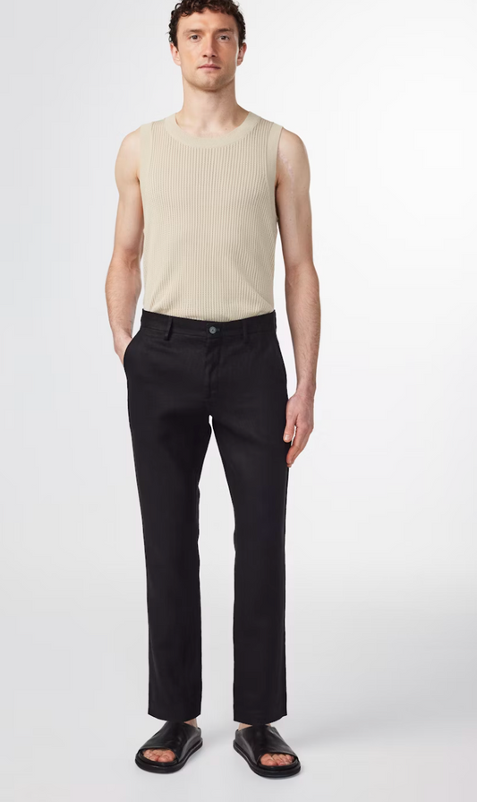 NN07 Theo Linen Pant Black