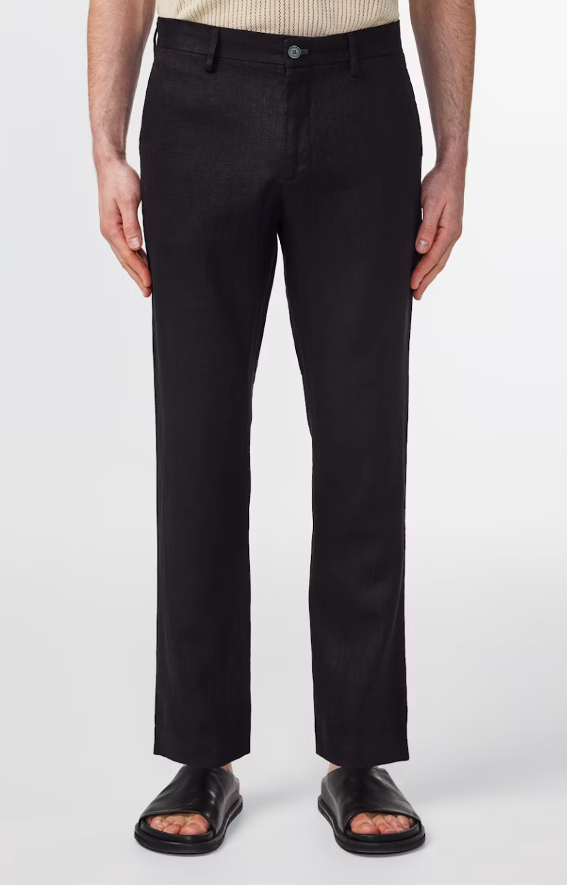 NN07 Theo Linen Pant Black