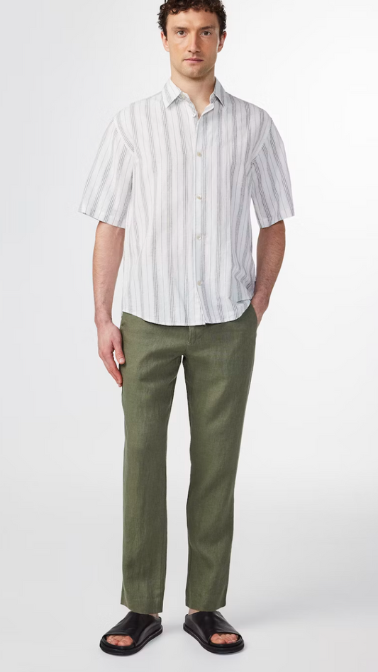 NN07 Theo Linen Pant Green