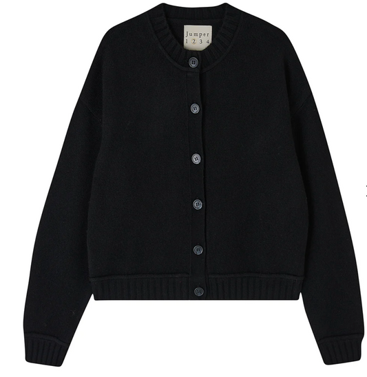 Jumper Boxy Crew Cardigan Black