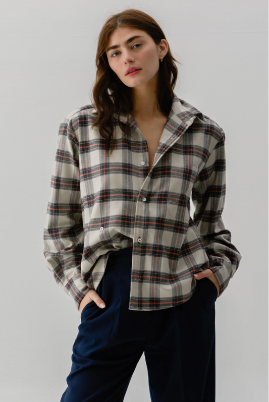 Cissa The Daily Shirt - Japanese Flannel Wht Plaid