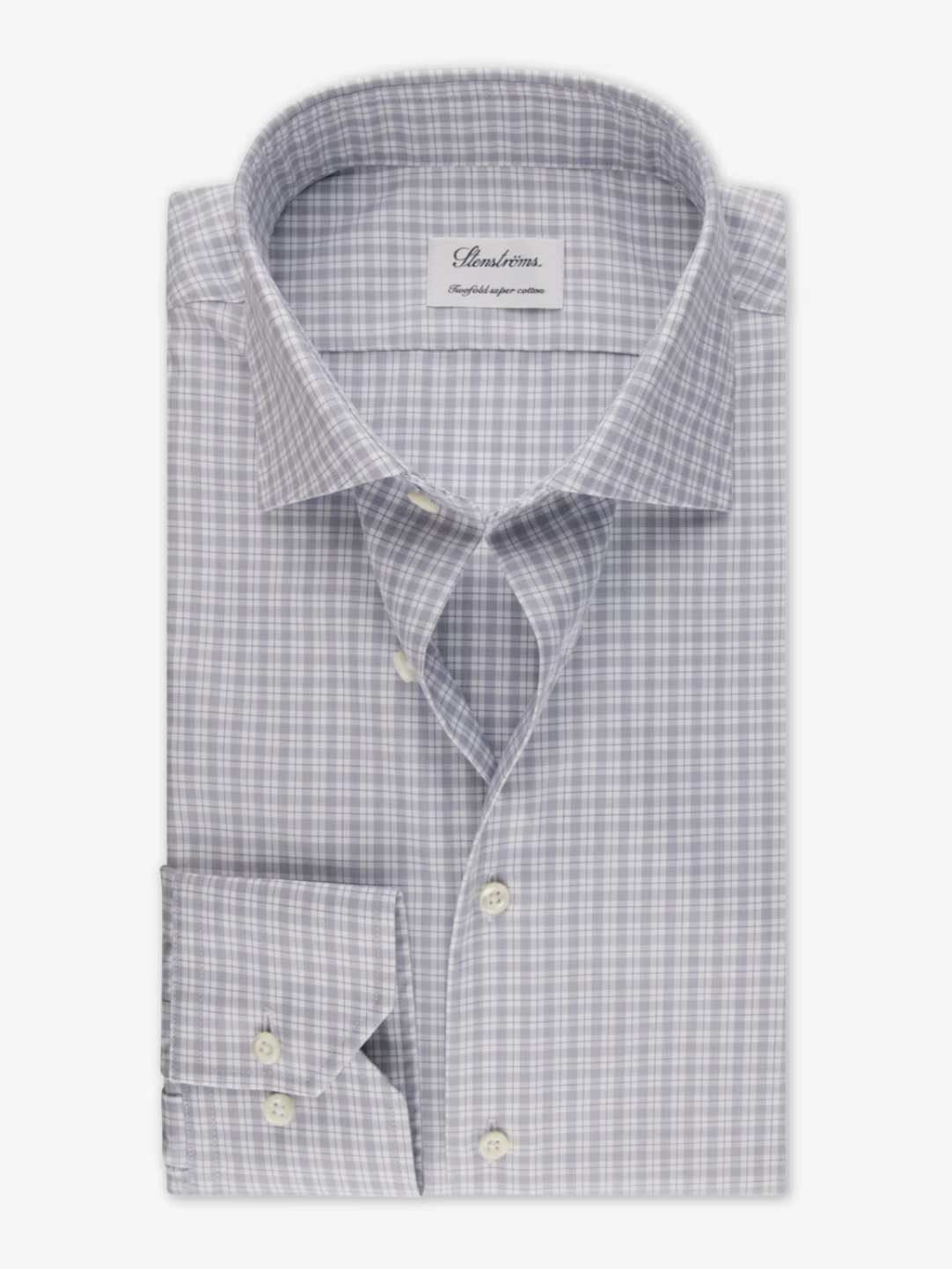 Stenstroms Fitted Dress Shirt Grey Check