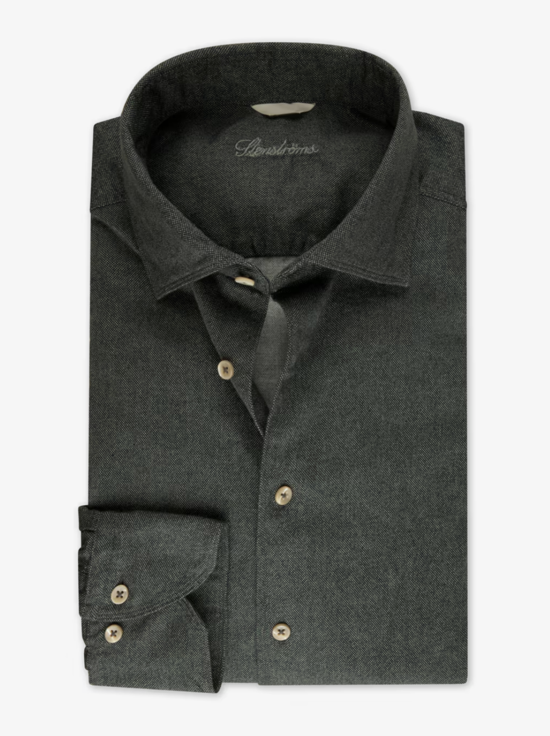 Stenstroms Fitted Dress Shirt Dark Grey