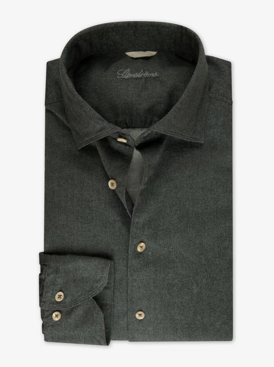 Stenstroms Fitted Dress Shirt Dark Grey