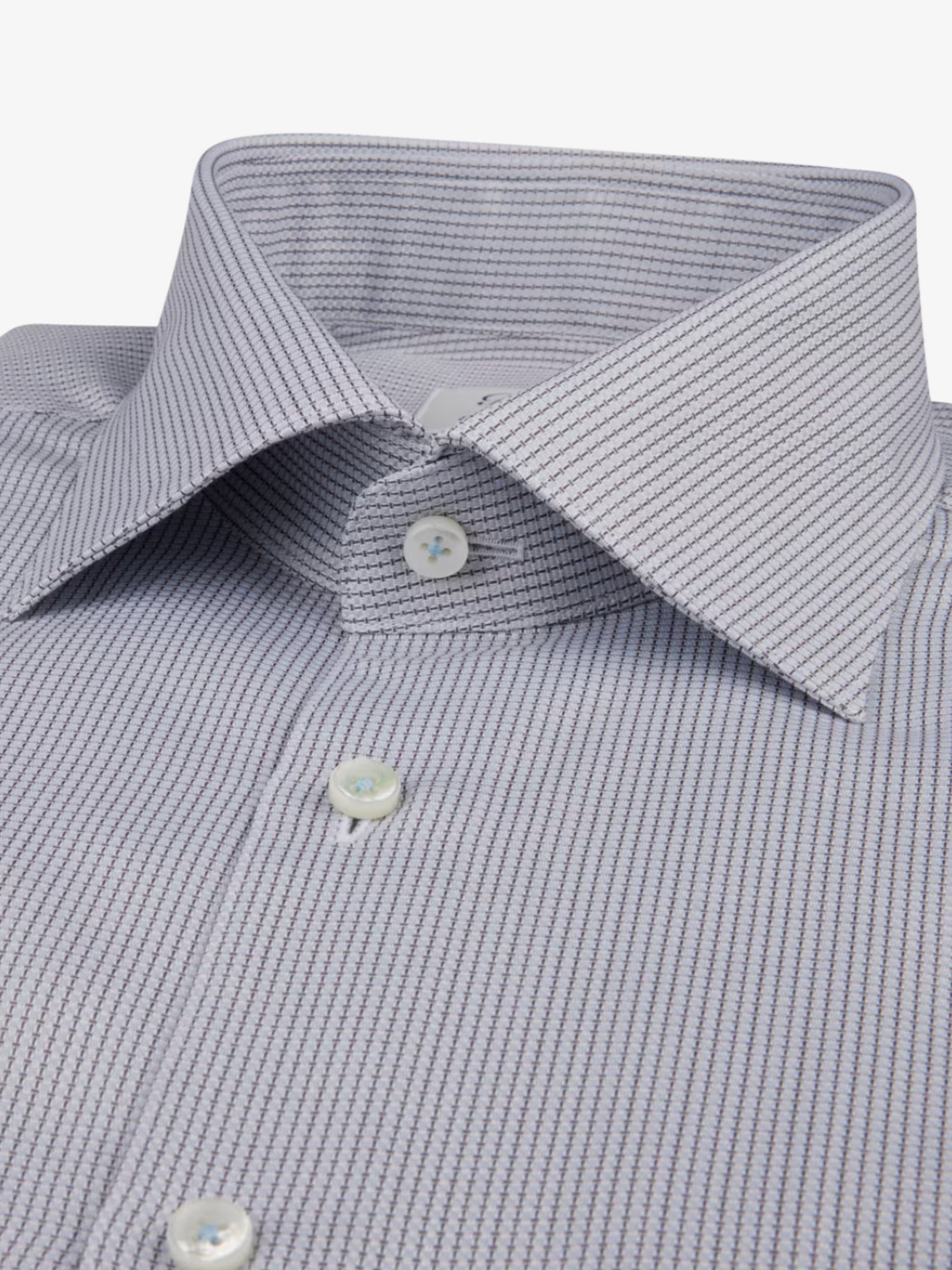 Stenstroms Slim Dress Shirt Lt Blue Print