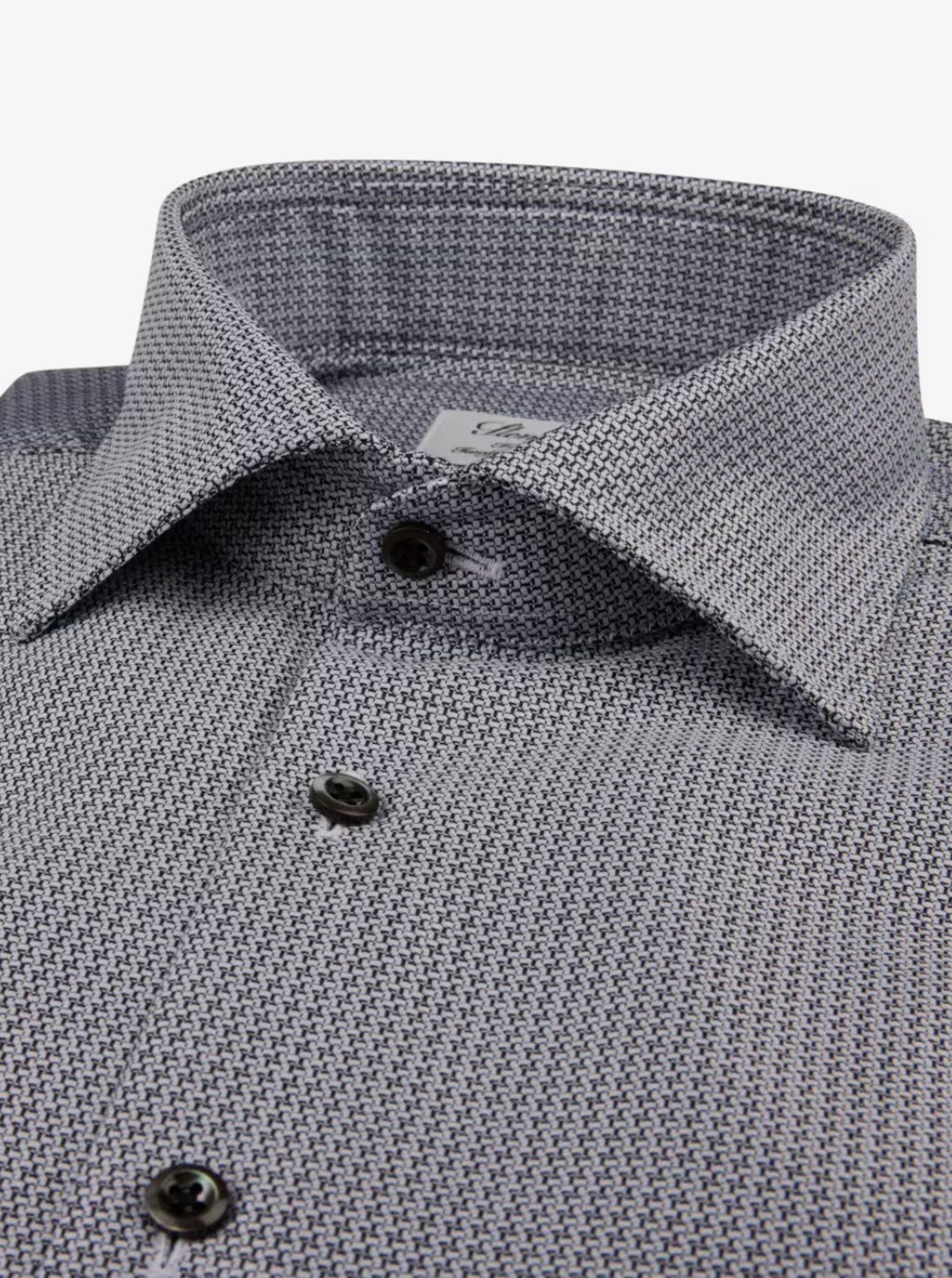 Stenstroms Fitted Dress Shirt Black Print