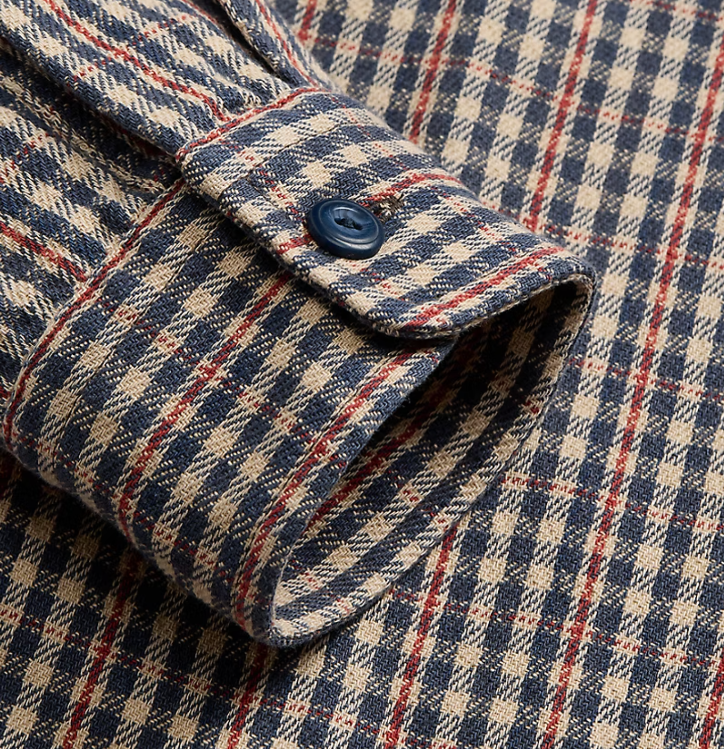 RRL LS Cotton Plaid Twill Farrell Workshirt Navy/Red